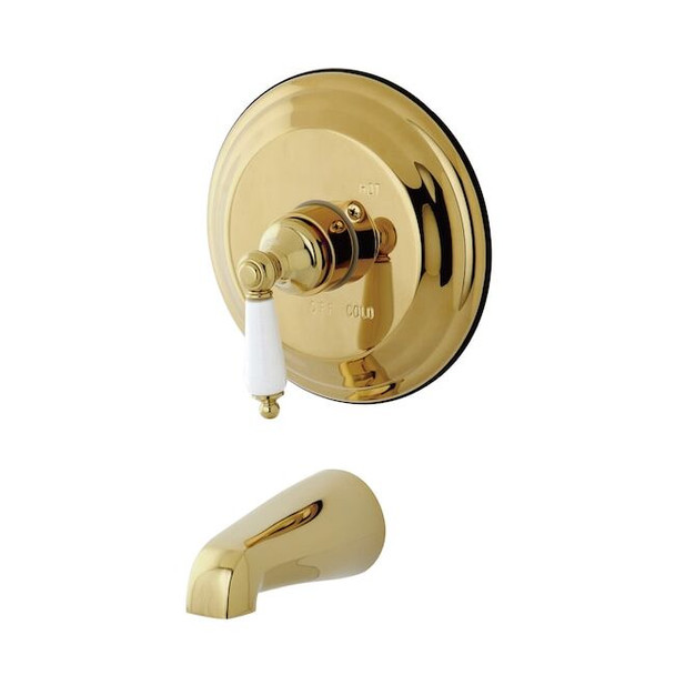 Tub and Shower Faucet, Standard, 2, Wall Mount, Polished Brass