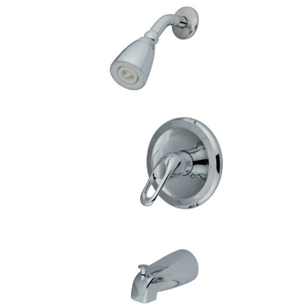 Kingston Brass Tub and Shower Faucet, Polished Chrome, Wall Mount KB531LP