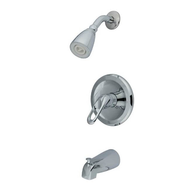 Kingston Brass Tub and Shower Faucet, Polished Chrome, Wall Mount KB531LP