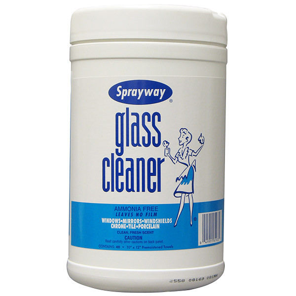 Sprayway® Glass Cleaner Wipes, 1 Container/40 Each