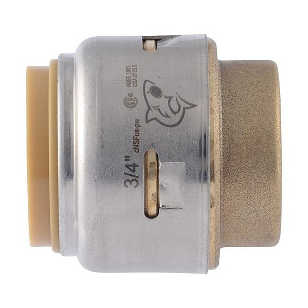 Sharkbite Push-Fit Fitting Cap, Brass, Brass UR518A