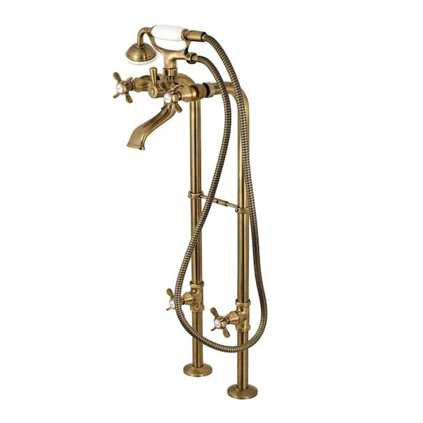 Freestanding Tub Faucet, Standard, 2, Freestanding, Antique Brass