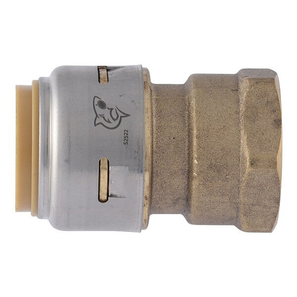 Sharkbite Max Adapter,Brass,3/4 in Size A Pipe Size UR088