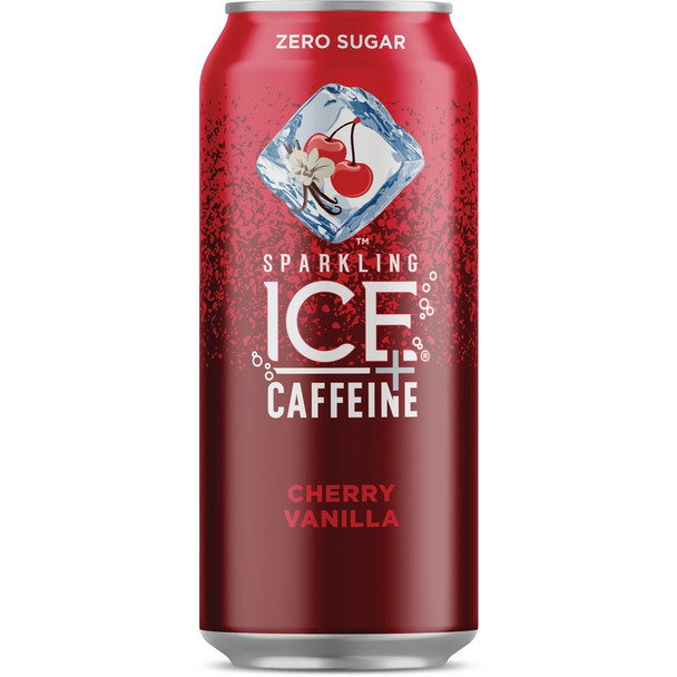 Sparkling Ice 16 Oz. Sparkling Water + Caffeine, Cherry Vanilla Pack of 12