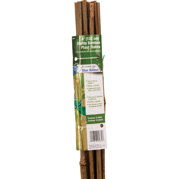 Gardener's Blue Ribbon 4 Ft. Bamboo Plant Stake (12-Pack) BB4N