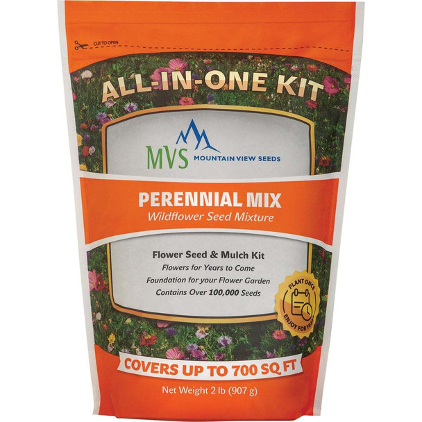 Mountain View Seeds 2 Lb. 700 Sq. Ft. Coverage Perennial Wildflower Seed Mix