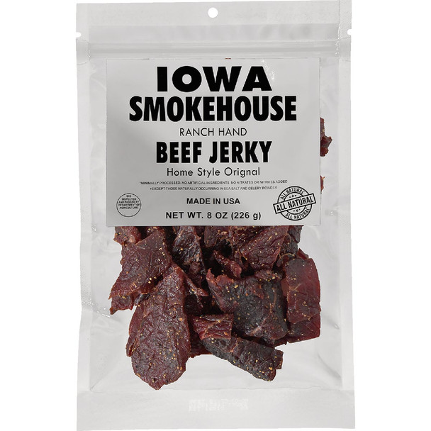 Iowa Smokehouse 8 Oz. Original Homestyle Ranch Hand Beef Jerky Pack of 6
