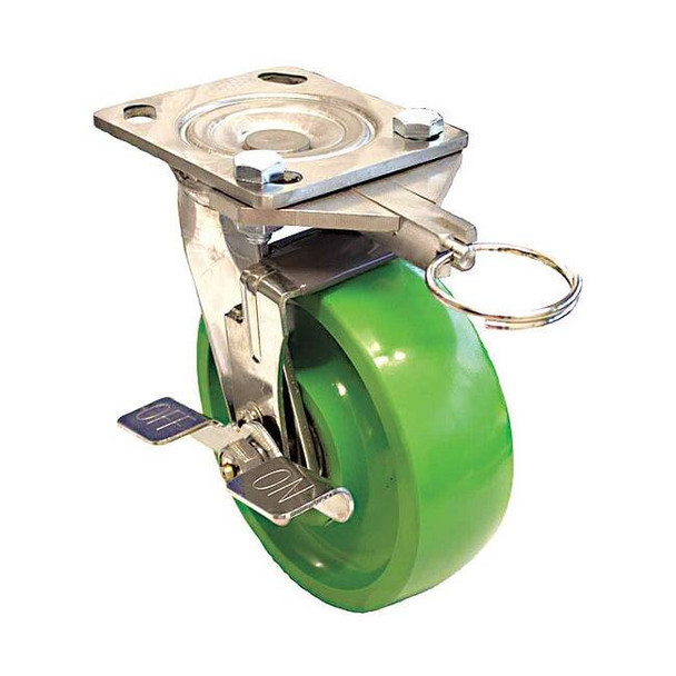 Manufacturer Varies Plate Caster,1000 lb. Load,Green Wheel P21SX-U080K-14-WB-DL