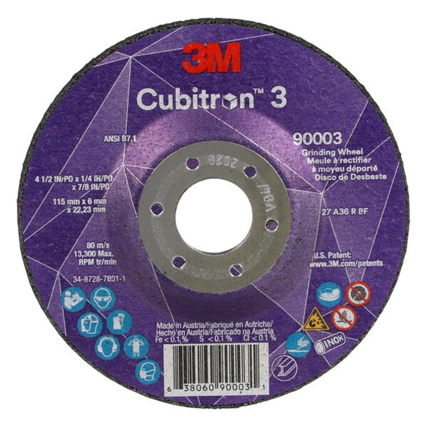 3m Cubitron Depressed Center Grinding Wheel,36 Grit 90003 3m Cubitron Depressed Center Grinding Wheel,36 Grit 90003