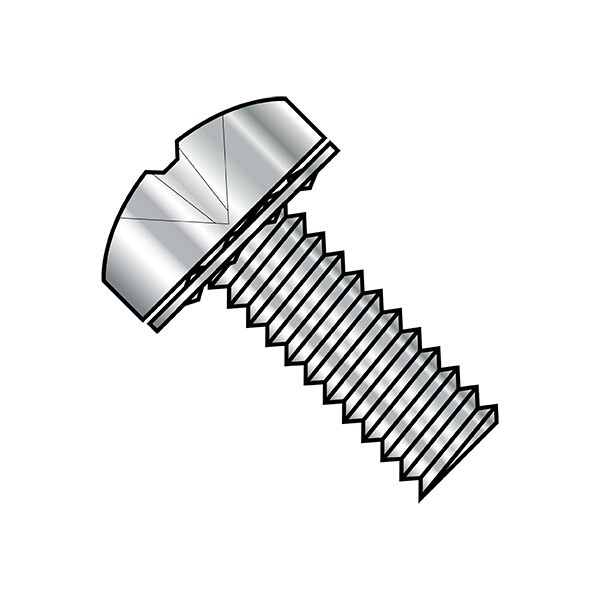 #4-40 x 3/16 in Phillips Pan Machine Screw, Plain Steel, 5000 PK