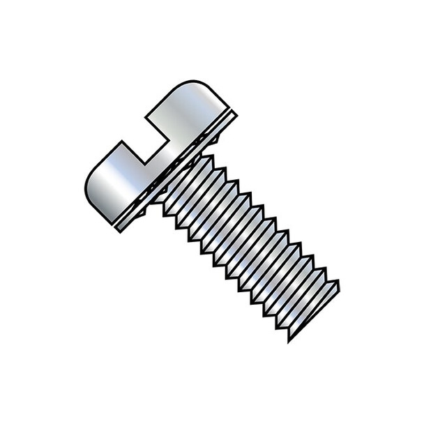 #10-24 x 1/2 in Slotted Pan Machine Screw, Zinc Plated Steel, 5000 PK