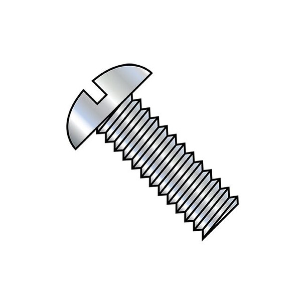 #8-32 x 7/16 in Slotted Round Machine Screw, Zinc Plated Steel, 10000 PK