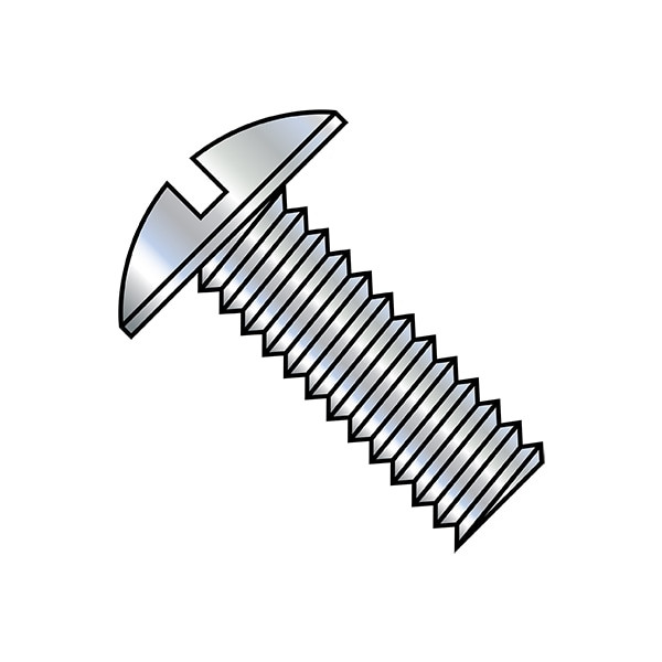 1/4"-20 x 1/2 in Slotted Truss Machine Screw, Zinc Plated Steel, 3000 PK
