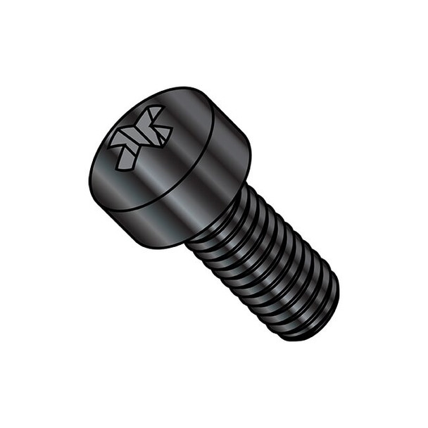 #4-40 x 1/2 in Phillips Fillister Machine Screw, Black Oxide Steel, 10000 PK