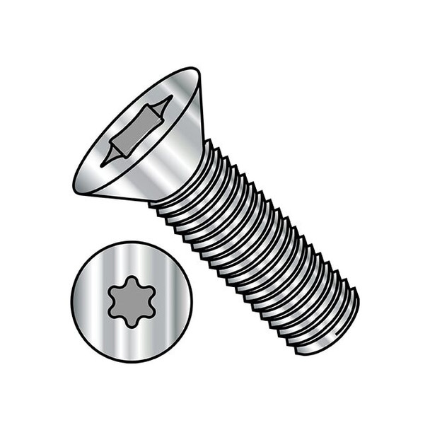 M5-0.80 x 25 mm Torx Flat Machine Screw, Plain Steel, 2500 PK