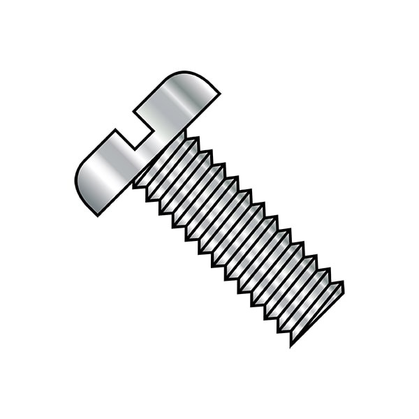 #8-32 x 1 in Slotted Pan Machine Screw, Plain Steel, 4000 PK