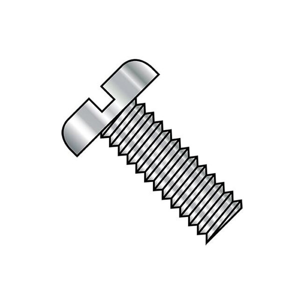 #10-32 x 3/8 in Slotted Pan Machine Screw, Plain Steel, 4000 PK