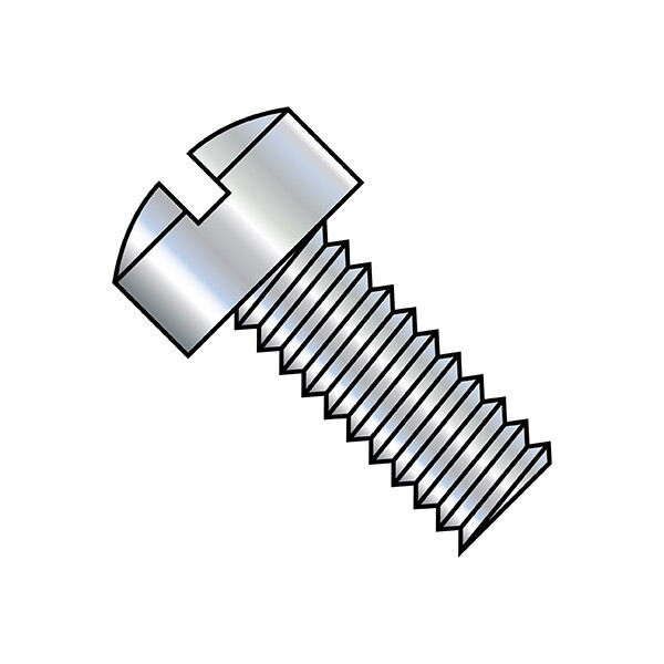 1/4"-20 x 1-1/4 in Slotted Fillister Machine Screw, Zinc Plated Steel, 2000 PK