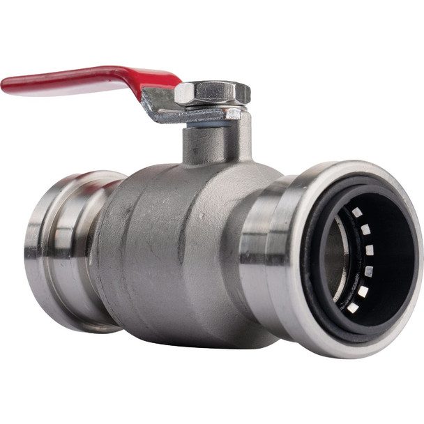 QuickFitting 1 In. Push-to-Connect Stainless Steel Full Port Ball Valve SS932R