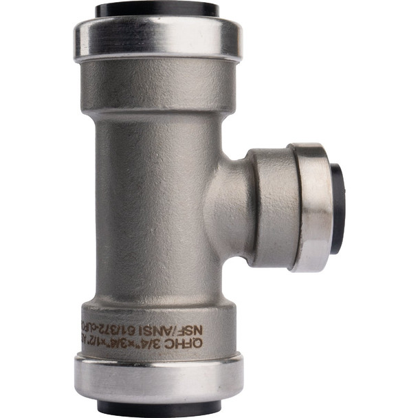 QuickFitting 3/4"x3/4"x1/2" Pf Tee SS844R