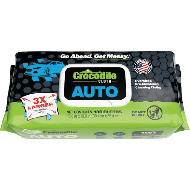 Crocodile Cloth Auto Cleaning Wipe (100-Count) 6930-100