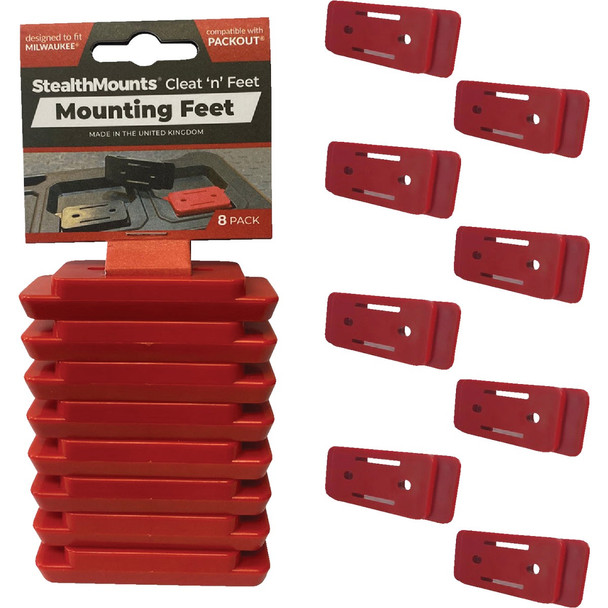 StealthMounts Adapter Feet Compatible with Milwaukee PACKOUT (8-Pack) PAC-F-02-8