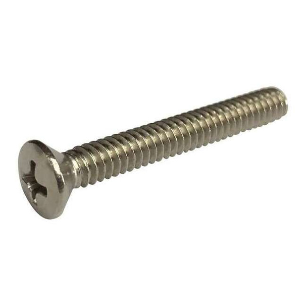 #10-32 x 5/16 in Phillips Truss Machine Screw, Plain Stainless Steel, 100 PK