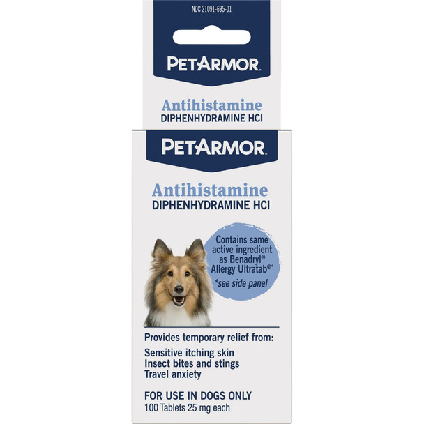 PetArmor Antihistamine Tablets for Dogs (100-Pack) 183167