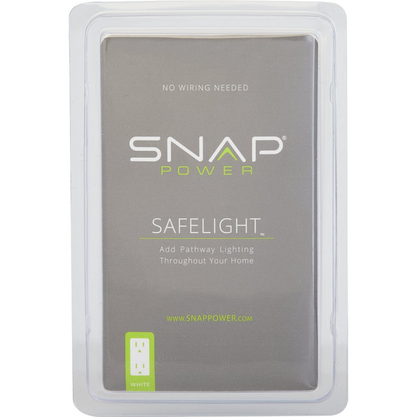 SnapPower SafeLight Single Gang Decorative Wall Plate, White SPSG-100-CRWH