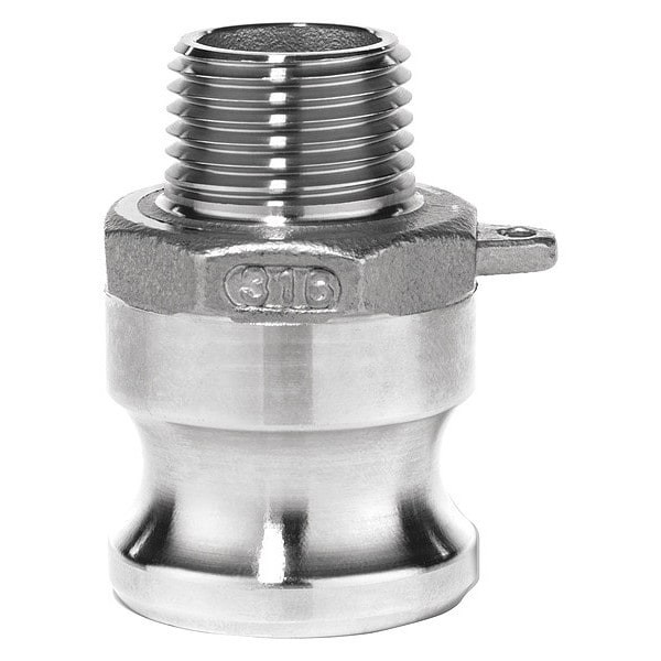 Cam and Groove Fitting, 304SS, F, 2" Adapter x 2" Male NPT