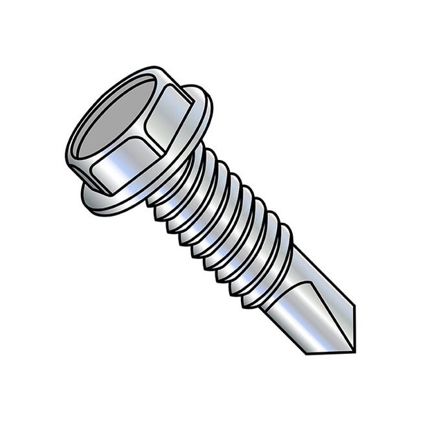 #10-24 x 1/2 in Hex Hex Machine Screw, Zinc Plated Steel, 1000 PK