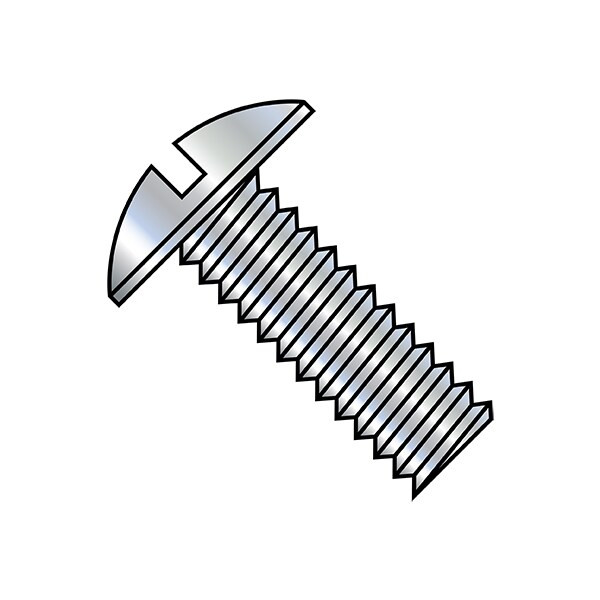#6-32 x 3/8 in Slotted Truss Machine Screw, Zinc Plated Steel, 10000 PK