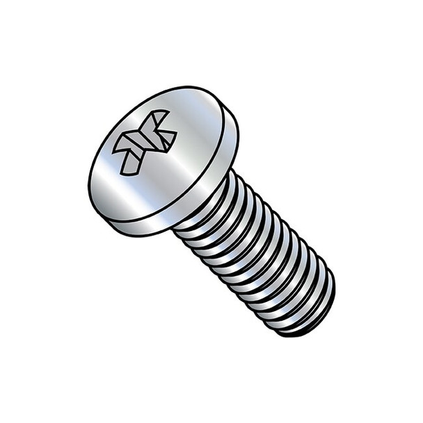 #12-24 x 7/8 in Phillips Pan Machine Screw, Zinc Plated Steel, 3000 PK
