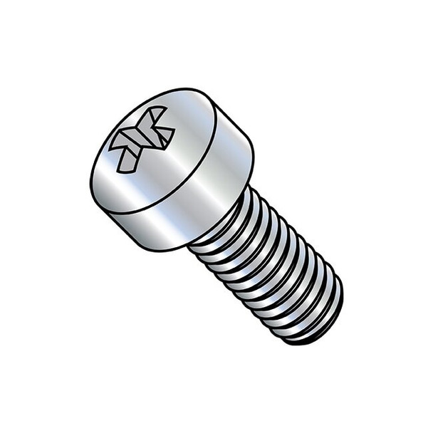 #10-32 x 7/16 in Phillips Fillister Machine Screw, Zinc Plated Steel, 8000 PK