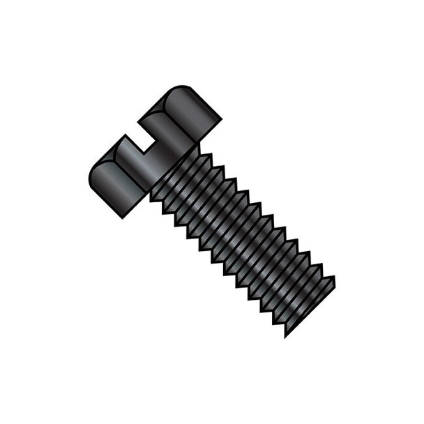 #8-32 x 1/2 in Slotted Hex Machine Screw, Black Oxide Steel, 10000 PK
