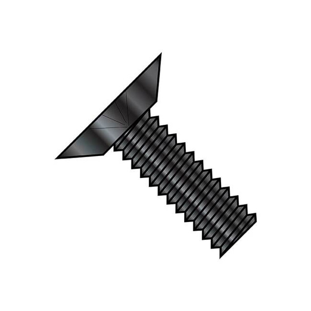 #10-32 x 5/16 in Phillips Flat Machine Screw, Black Oxide Steel, 10000 PK