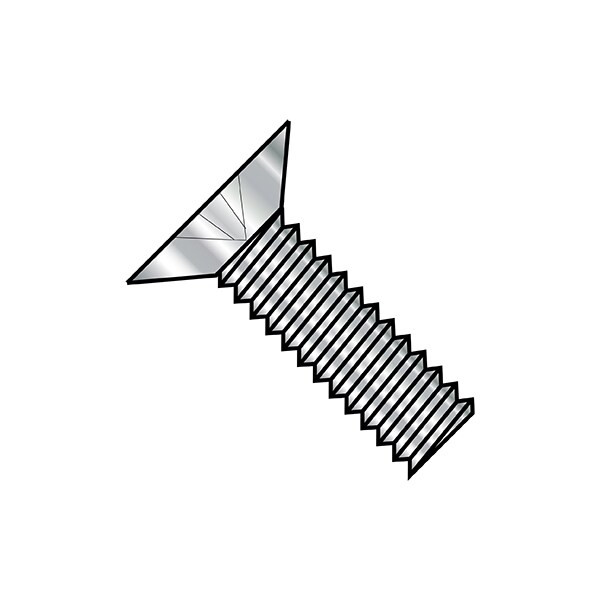 #10-32 x 1 in Phillips Flat Machine Screw, Plain Stainless Steel, 1000 PK