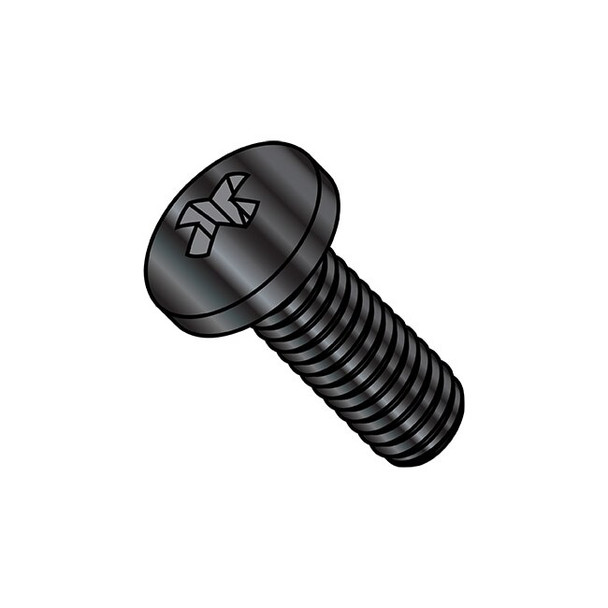 #4-40 x 7/8 in Phillips Pan Machine Screw, Black Oxide Steel, 2000 PK