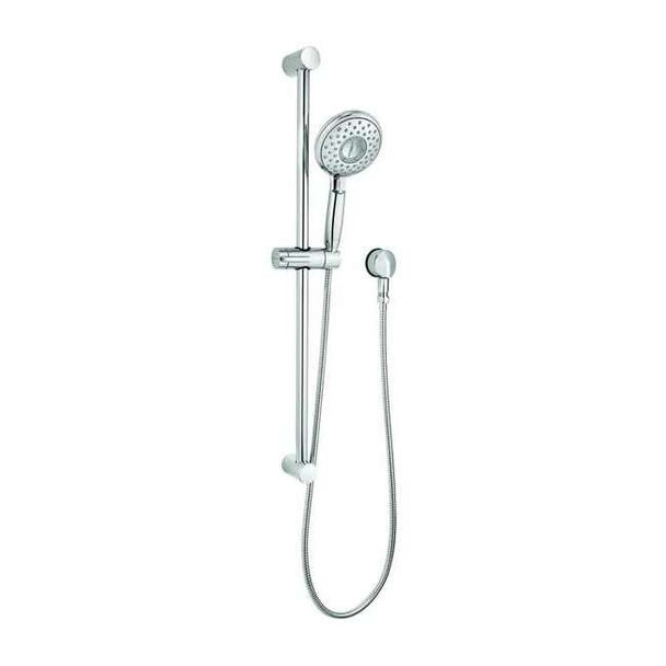 Wall Mounted Shower Slide Bar Kit, Wall, Polished Chrome
