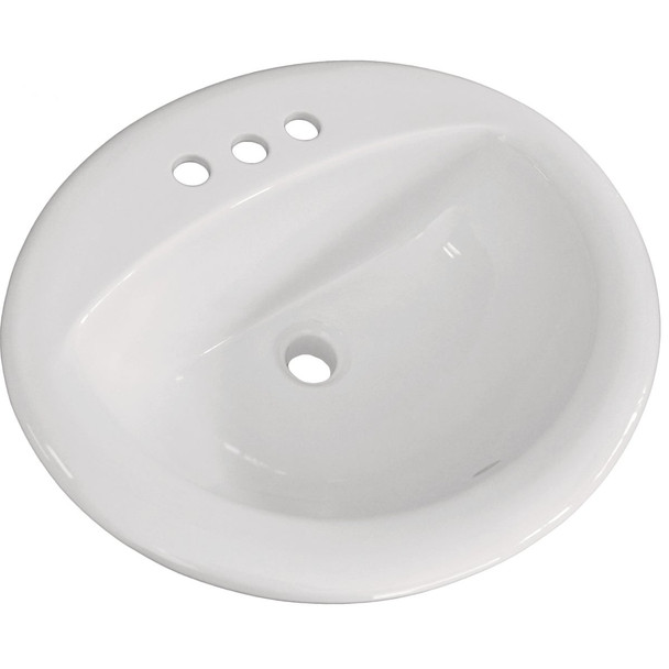 Compass Manufacturing Canton Oak Lawn Oval White Drop-In Bathroom Sink 006-623