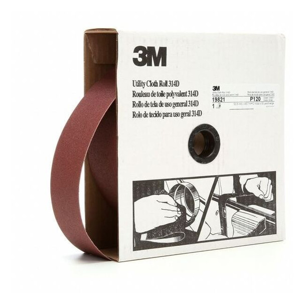 3m Abrasive Utility Roll,Grit P120,Maroon 7000118541