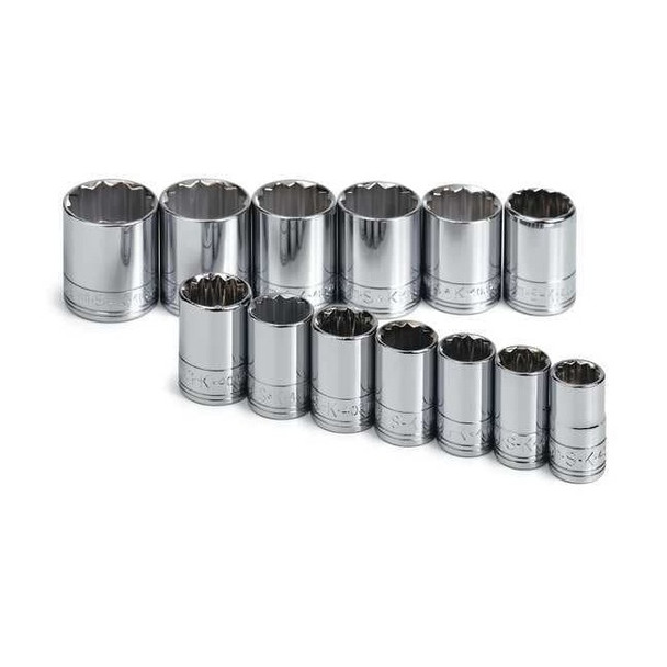 1/2" Drive Socket Set Metric 13 Pieces 15 mm to 32 mm , Chrome