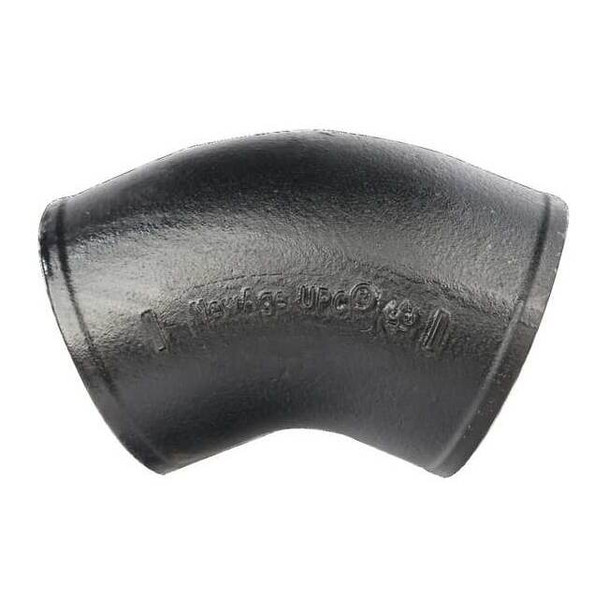 45 Degrees  Bend 1/8 Bend, 6" Pipe, Female Socket, Cast Iron, 0 psi