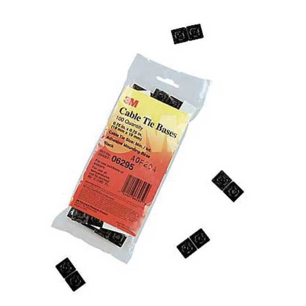 3m Cable Tie Base, Nylon 6/6, Black, 0.74 in L CTB75X75BKA-C