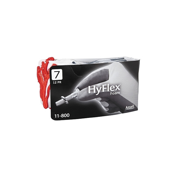 11-800 Nitrile Foam Palm Coated Gloves, Size 7, Gray/White Pack of 12