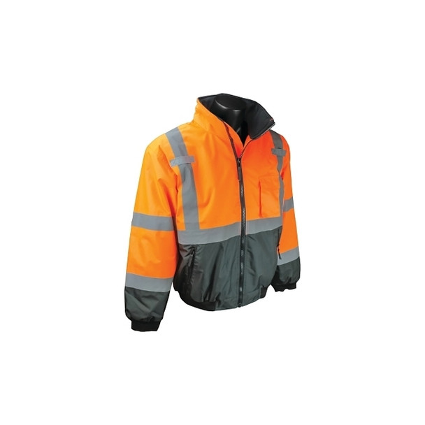 SJ110B Two-in-One High Visibility Bomber Safety Jacket, L, Polyester, Orange Pack of 10