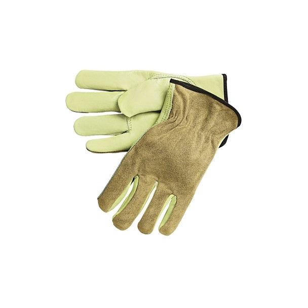 Unlined Drivers Gloves, Split Back/Cowhide, X-Large, Keystone Thumb, Beige/Brown Pack of 12