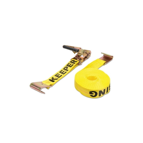 Ratchet Tie-Down Strap, Heavy-Duty, Zinc-Coated Steel Flat Hooks, 2 in W x 27 ft L, 3333 lb Load Capacity Pack of 10