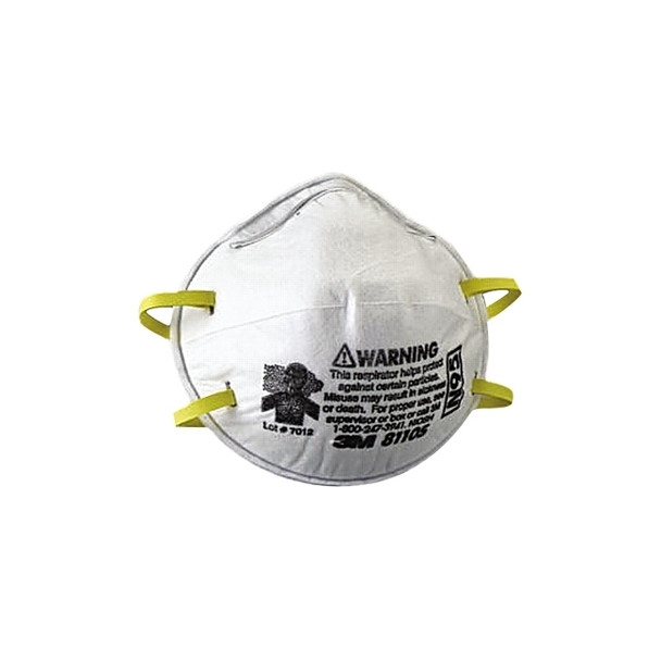 N95 Particulate Respirator, Half Facepiece, Two Fixed Straps, Non-Oil Particles, White Pack of 20