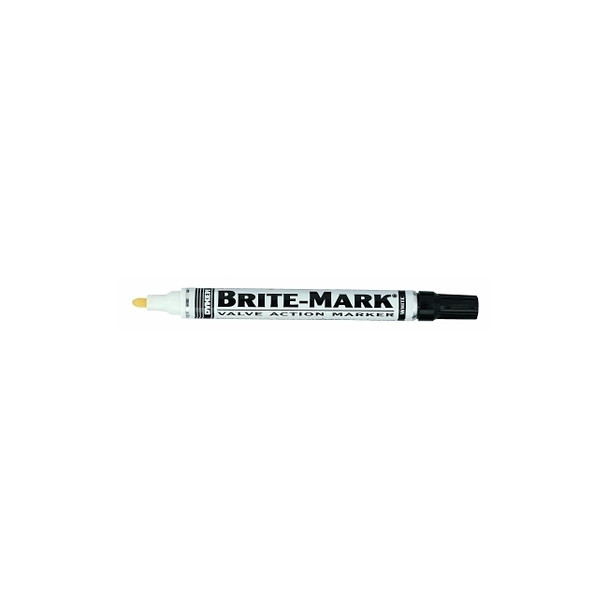 BRITE-MARK® Medium Permanent Paint Marker, Valve Action, White Pack of 12